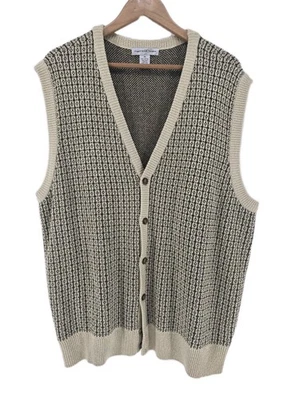 Cypress Links Men's Knit Cotton Silk Blend Button Front Sweater Vest Size 48 - Изображение 1 из 3