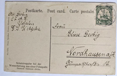 Warmbad, DSWA--Nordhausen, DE/Soldier/PC немецкого Schutztruppe/5-Pfg. DSWA/1908 - Изображение 1 из 2