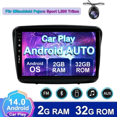 Android14 Autoradio Für Mitsubishi Pajero Sport L200 Triton GPS Navi CarPlay 32G - Bild 1 von 4