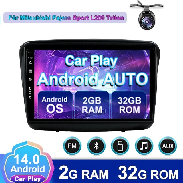 Android14 Autoradio Für Mitsubishi Pajero Sport L200 Triton GPS Navi CarPlay 32G - Bild 1 von 4