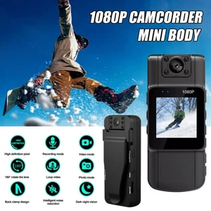 1080P 180° Video DVR IR Night Cam 20-hour LCD Camcorder Mini Body Camera FHD US - Picture 1 of 15