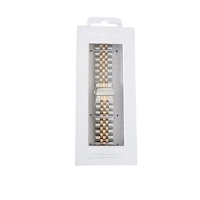 Michael Kors Tri-Tone Stainless Steel Apple Watch Band 38mm ~ 46mm $175 MKS8065E - Image 1 of 4