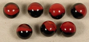 PATCH MARBLES LOT OF 7 RED & BLACK 9/16" NM-M - Picture 1 of 2