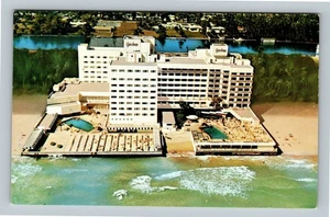 Aerial View, Barcelona Hotel, Intercoastal, Miami Beach Florida Vintage Postcard - Picture 1 of 2