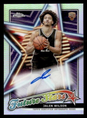 2023-24 Topps Chrome Jalen Wilson Future Stars Auto Refractor Autograph - Image 1 of 2