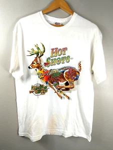 Hot Shots Mens Hunting Supplies White Short Sleeve T Shirt, Size Large - Picture 1 of 13