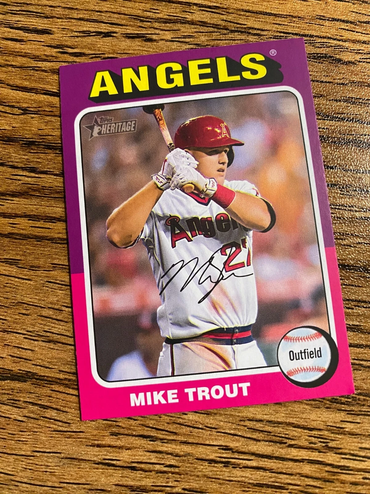 2024 Topps Heritage Mini Throwback Uniform Mike Trout #52 Los Angeles Angels SP