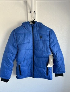 Spider Puffer blue jacket Coat for boys sizes M/10-12,XL 18-20 - Picture 1 of 4
