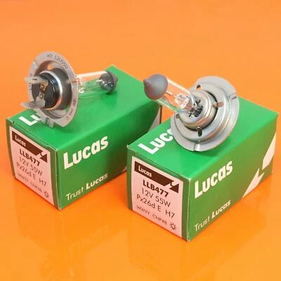 Lucas 12V 55W Watt H7 Halogen Headlight Headlamp Bulb 477 PX26D 499 - LLB477 x 2 - Image 1 of 4
