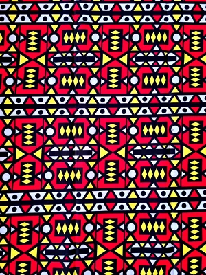 PRESTIGIOUS TEXTILES RED ANGOLAN SAMAKAKA Polycotton African Print Craft. Sold By The Yard/Per Yard.