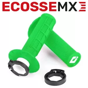 ODI Lock On GRIPS Half Waffle GREEN MX Motocross Enduro Grips 2 Stroke 4 Stroke - Picture 1 of 8