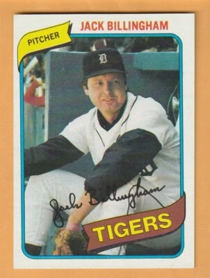 Jack Billingham Detroit Tigers 1980 Topps #603 Winter Park Florida 13K - Image 1 of 2