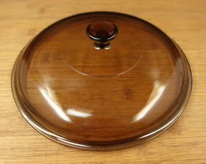 Pyrex Visions Amber/Smoke Brown Glass Lid 624-C - Picture 1 of 7