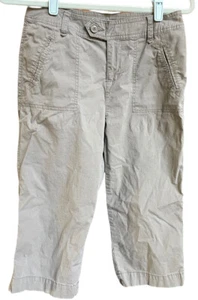 St. Johns Bay Women's Size 4 Dark Khaki Capri Pants Cropped Chino 17” Inseam - Picture 1 of 5