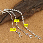 D07 Ladies Men&#39;s Chain Ball Necklace 0 1/8in Silver 925 Length Selectable