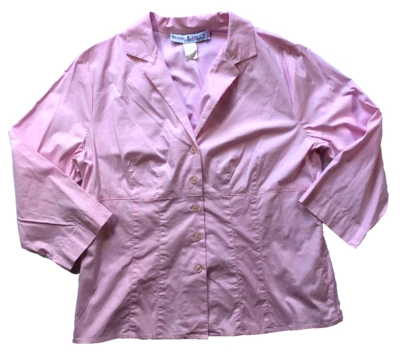 Design Elements by Donna Degnan 女式西装外套 L 码粉色纽扣长袖 — 第 1/4 张图片