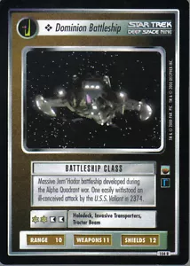STAR TREK CCG TROUBLE WITH TRIBBLES RARE CARD DOMINION BATTLESHIP - Foto 1 di 1