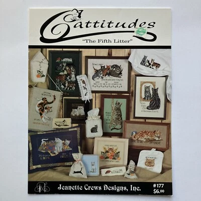 Jeanette Crews Designs Cattitudes The Fifth Litter Cross Stitch Booklet #177 - Image 1 of 2