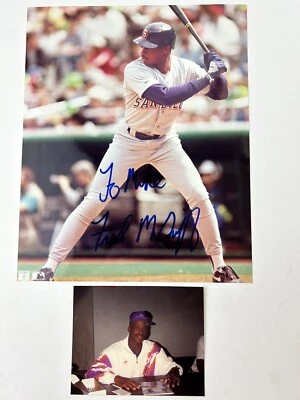 Fred McGriff Signed 8x10 Color Photo with Candid Snapshot San Diego Padres HOF - Image 1 of 4