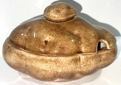 Atlantic Mold 1982 Baked Potato Serving Bowl Ceramic Sour Cream Butter Condiment - Image 1 of 4