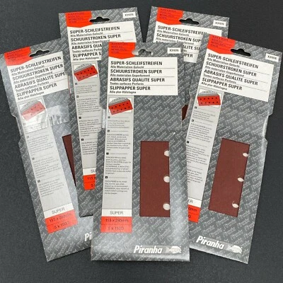 BLACK+DECKER 25 Piranha X31076 115mm x 280mm 1/2 Clip Fit, Hole Punched Sanding Sheets 150G