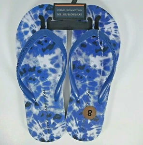 Sandalias chanclas French Connection fc Kendall para mujer talla 8 azul tie dye - Imagen 1 de 6