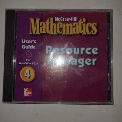 McGraw-Hill Mathematics: Resource Manager-4 User's Guide CD-Rom NEW - Image 1 of 2