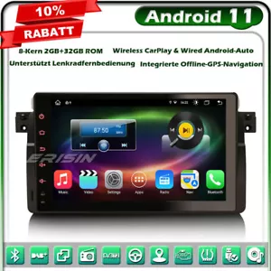 8-Kern 9" Android 11.0 DAB+ Autoradio GPS Navi für BMW 3er E46 Rover 75 M3 MG ZT - Bild 1 von 12