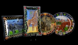 2001 Peggy Karr ☆ Komplettes Afrikanische Safari Tiere der Serengeti Teller Set - Bild 1 von 14
