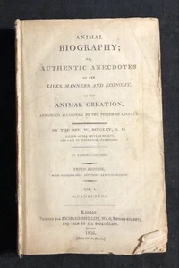 1805 Animal Biography Linnaeus System by W Bingley Vol 1 Third Edn (No cover) - Picture 1 of 8
