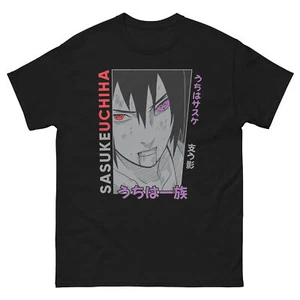 Sasuke Uchiha shirt Naruto Black Shirt Japanaise Anime Manga Gift - Picture 1 of 8