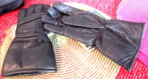 Schwerer Leder Stulpen - Handschuhe - Motorrad Biker Thermo THINSULATE gefüttert Reiten - Bild 1 von 6