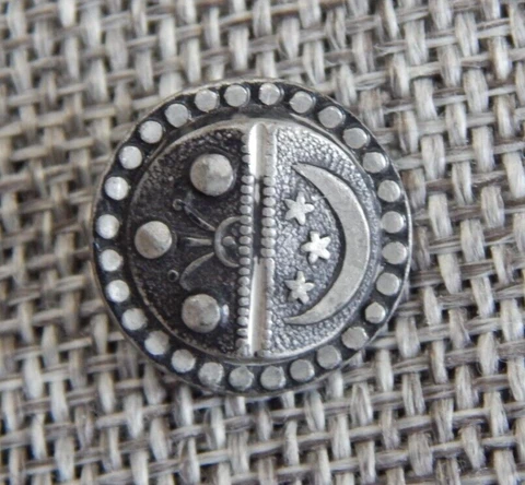 Antique Vtg  Button  Moon & Stars Aprx: 1/2"~#534 Cover