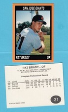 1990 Cal League Cards Pat Brady - San Jose Giants - Box 201