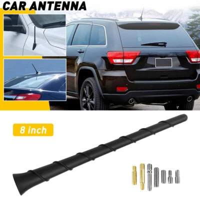 Antena Universal 8" Radio AM FM Negra para Motocicletas Coches Barcos Barcos Barcos EE. UU. Foto 1 de 4