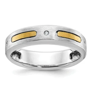 14K Solid Two Tone Gold Mens Diamond Ring - Picture 1 of 110
