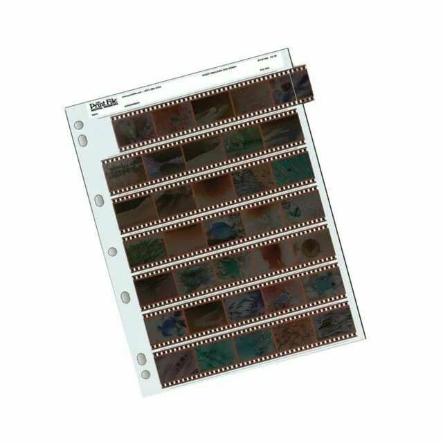 Print File Archival 35mm Size Negative Pages Holds Seven Strips of Five Frames - Pack of 100