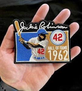 RARE Jackie Robinson HOF LA Brooklyn Dodgers 4in. Iron Sew On Embroidered Patch - Picture 1 of 2