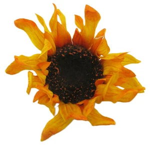 Pinza para el cabello con dientes de flor de seda de girasol amarillo y naranja de 5 pulgadas - Imagen 1 de 4