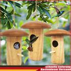 Wooden Bird Feeder Creative Mushroom Shaped Bird Swing for Outdoors Garden Home