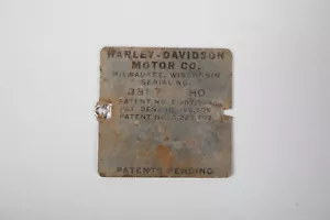 Harley Davidson Aluminum Frame Tag (B8B-2) 3B1 7496 HO(JSF6)Original USA Vintage - Picture 1 of 6