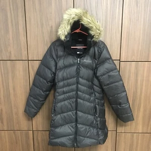 MARMOT 700 DOWN FILL LONG HOODED BLACK PUFFER COAT - SZ L - Bild 1 von 9