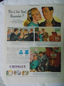 1945 CROSLEY RADIO Playing Our Tune vintage art print ad - Picture 1 of 1
