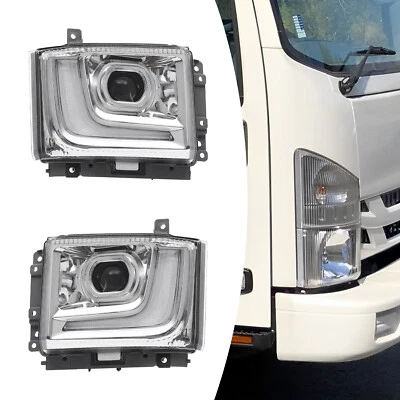 Pair Headlights Right & Left Side Headlamps For 2023-2024 ISUZU NPR-HD NRR NQR Foto 1 de 4