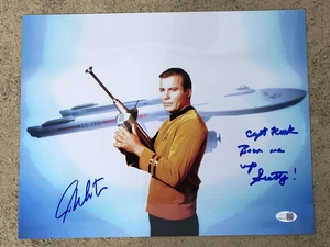 WILLIAM SHATNER SIGNED 11x14 PHOTO SHIP STAR TREK TV SHOW CAPTAIN KIRK JSA INSC - Picture 1 of 6