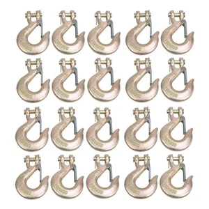 20PCS 3/8" Grade 70 Heavy Duty Forged Steel Clevis Slip Hook With Safety Latch - Picture 1 of 10