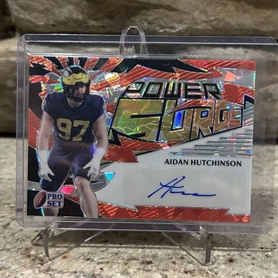 2022 Leaf Pro Set Metal Power Surge Aidan Hutchinson #PS-AH1 Rookie Auto /4 - Image 1 of 2