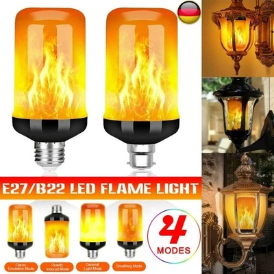 2/4/8X Flammen Glühbirne E27 LED Flackerlicht 2.5W Flamme Effekt Glühlampen Haus - Bild 1 von 4