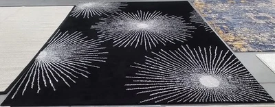 Alfombra negra/blanca 9'-6" x 13'-6" defectuosa, precio reducido 1172790659 SOH712D-10 Foto 1 de 3