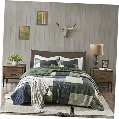 Woolrich Mill Creek 双面被子套装超大全/女王 Mill Creek 绿色 — 第 1/4 张图片